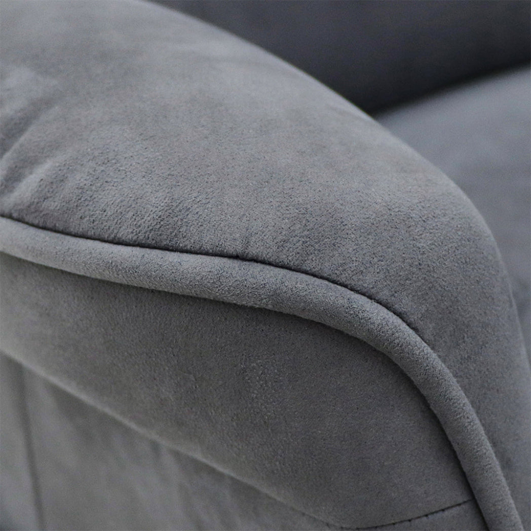 Connaught Riser Recliner with Heat and Massage - Charcoal Grey Suede Fabric - Image 4