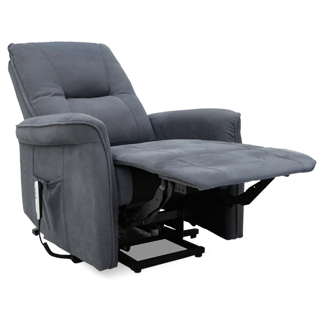 Connaught Riser Recliner with Heat and Massage - Charcoal Grey Suede Fabric - Image 6