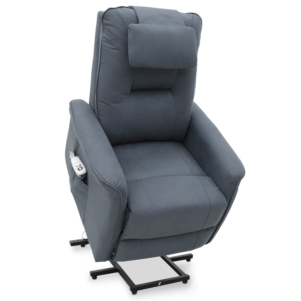 Connaught Riser Recliner with Heat and Massage - Charcoal Grey Suede Fabric - Image 7