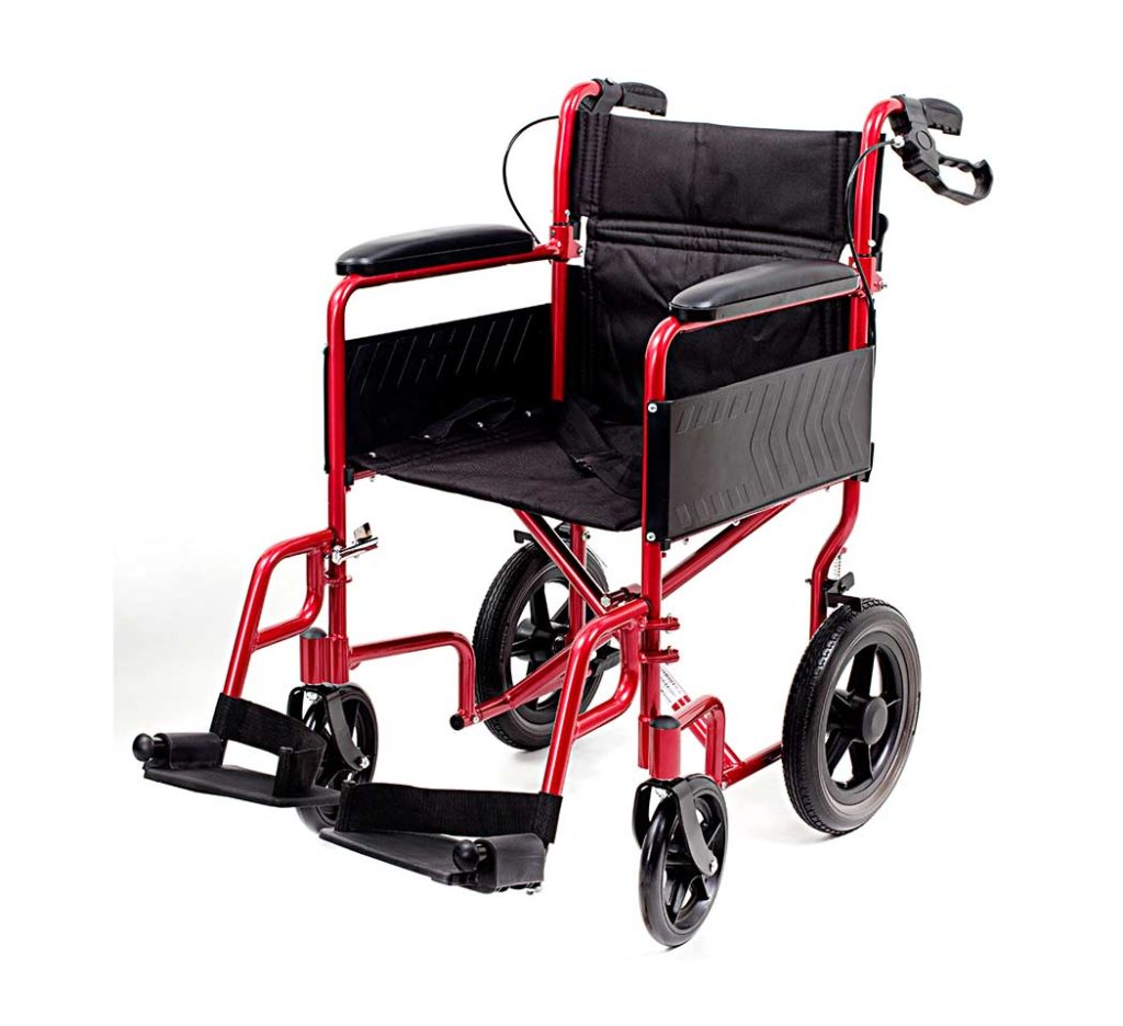 i-Lite Aluminium Transit Wheelchair - Red
