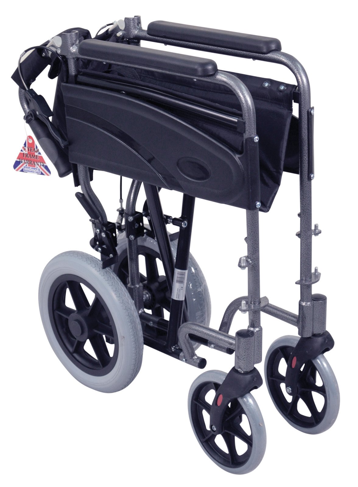 Compact Transport Aluminium Wheelchair Hammered Effect - Image 2